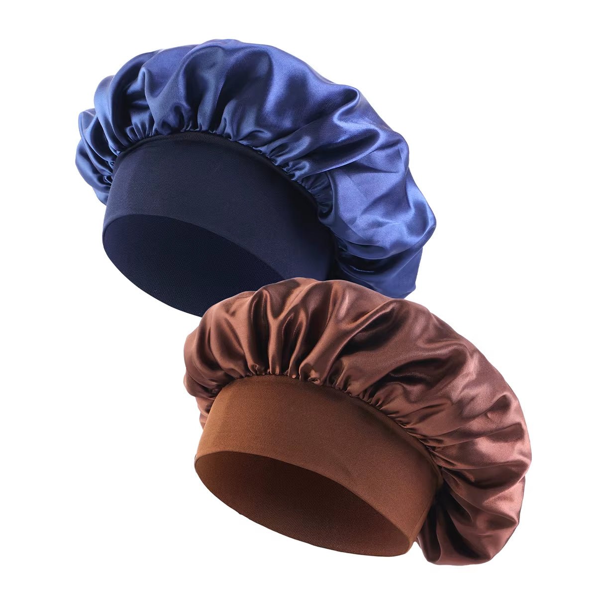 New Women'S Satin Solid Wide - Brimmed Sleeping Hat Unisex Head Wrap Elastic Band Cap Hair Care Bonnet Night Hat Bonnet De Nuit - Avero