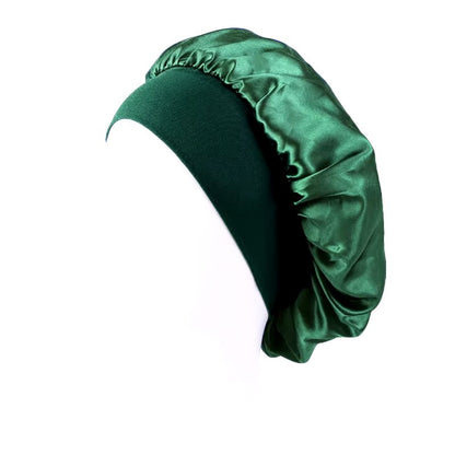 New Women'S Satin Solid Wide - Brimmed Sleeping Hat Unisex Head Wrap Elastic Band Cap Hair Care Bonnet Night Hat Bonnet De Nuit - Avero