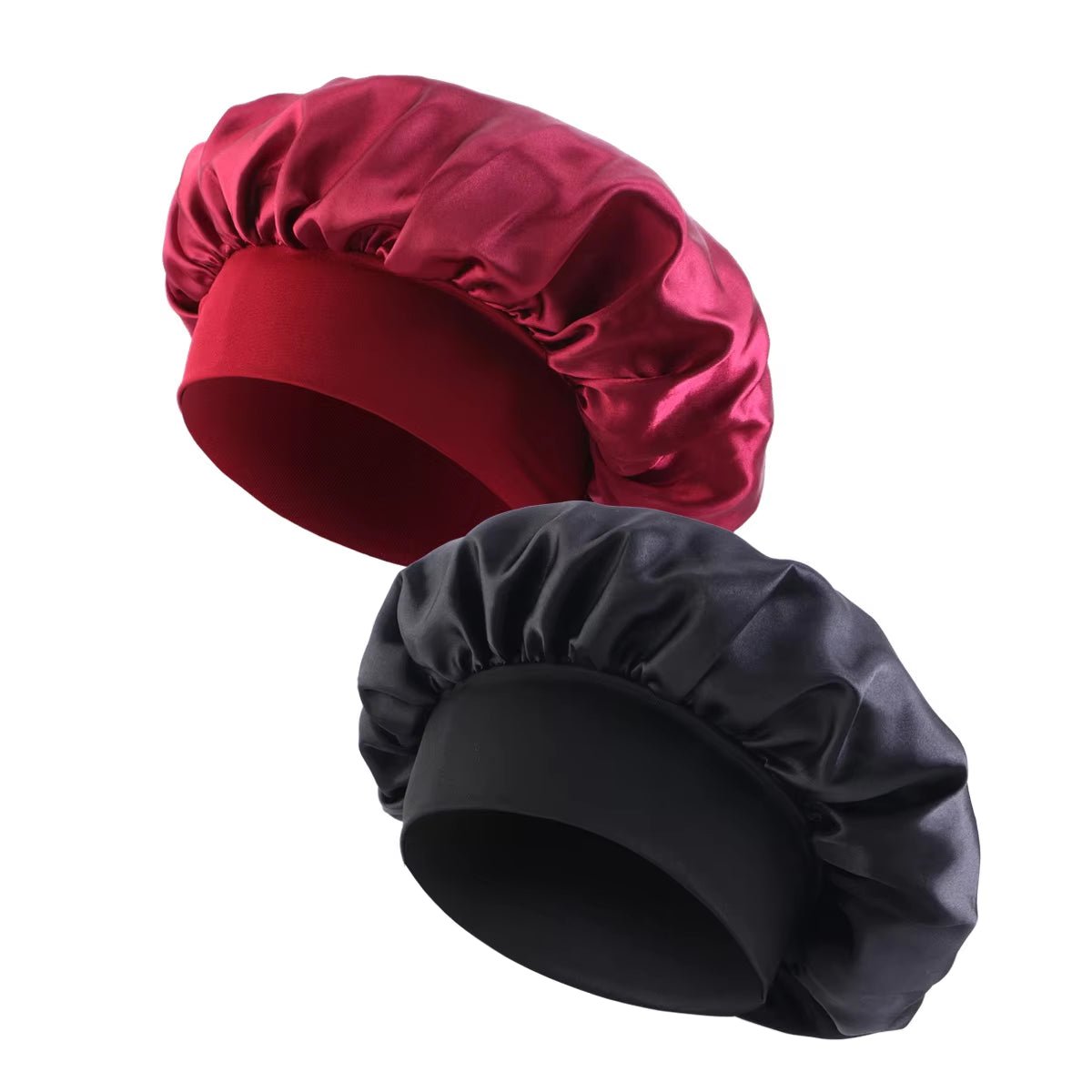 New Women'S Satin Solid Wide - Brimmed Sleeping Hat Unisex Head Wrap Elastic Band Cap Hair Care Bonnet Night Hat Bonnet De Nuit - Avero