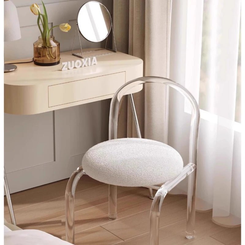 Nordic Luxury Modern Nordic Bedroom Originality Vanity Stools Cream Style Home Backrest Famous Transparent Dressing Furniture - Avero