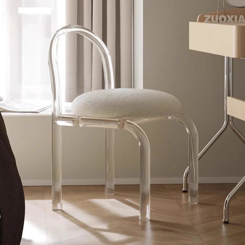 Nordic Luxury Modern Nordic Bedroom Originality Vanity Stools Cream Style Home Backrest Famous Transparent Dressing Furniture - Avero