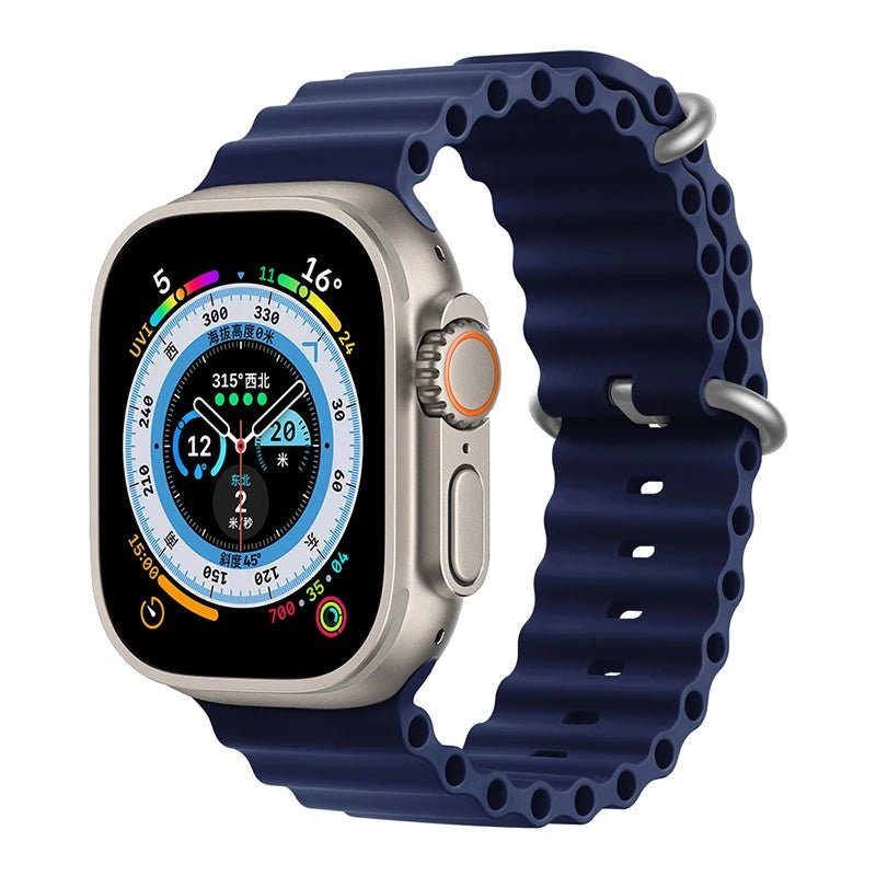 Ocean Strap for Apple Watch Ultra 2 Band 49mm 44mm 40mm 45mm 41mm 42mm 46mm 38mm Silicone Bracelet iWatch Series 10 9 SE 8 7 6 5 - Avero