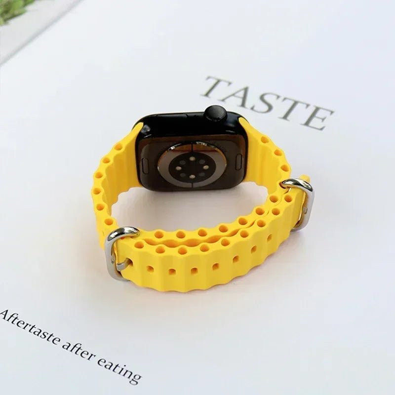 Ocean Strap for Apple Watch Ultra 2 Band 49mm 44mm 40mm 45mm 41mm 42mm 46mm 38mm Silicone Bracelet iWatch Series 10 9 SE 8 7 6 5 - Avero