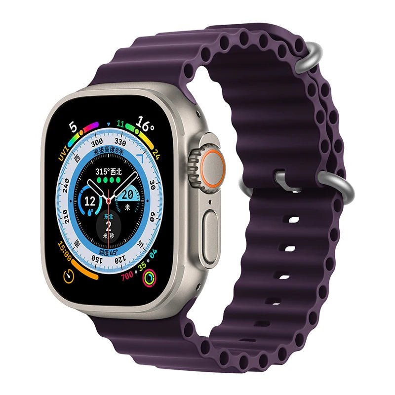 Ocean Strap for Apple Watch Ultra 2 Band 49mm 44mm 40mm 45mm 41mm 42mm 46mm 38mm Silicone Bracelet iWatch Series 10 9 SE 8 7 6 5 - Avero