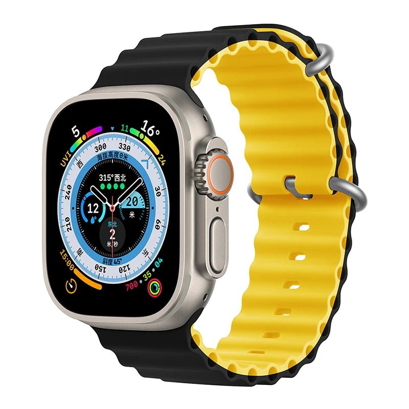 Ocean Strap for Apple Watch Ultra 2 Band 49mm 44mm 40mm 45mm 41mm 42mm 46mm 38mm Silicone Bracelet iWatch Series 10 9 SE 8 7 6 5 - Avero
