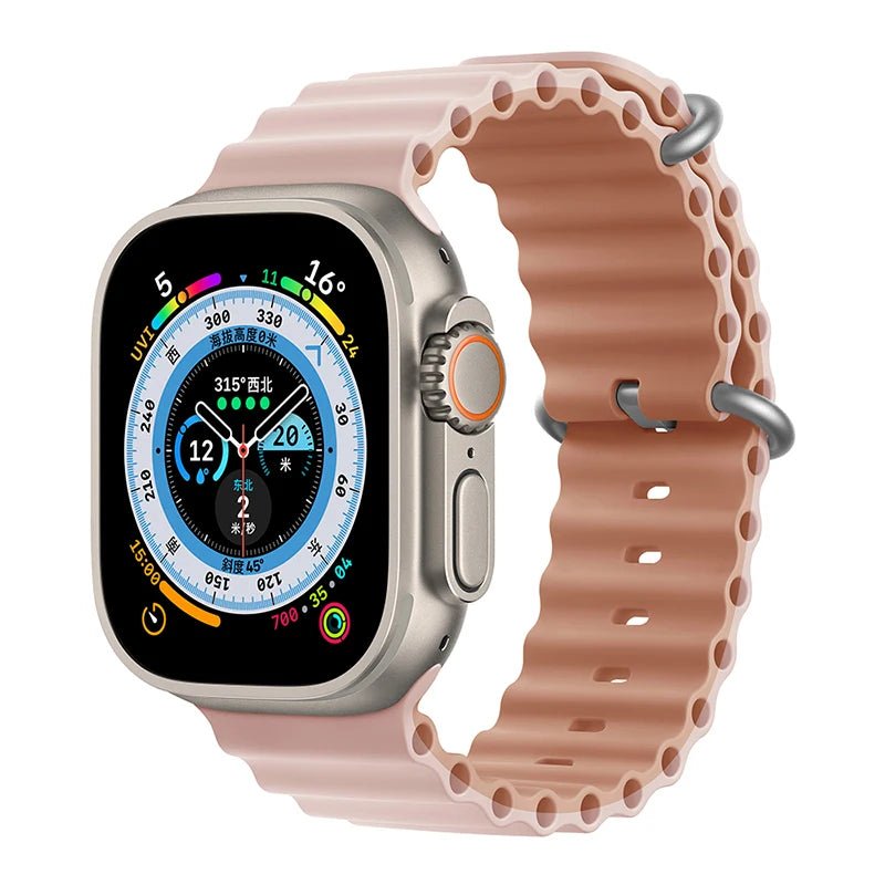 Ocean Strap for Apple Watch Ultra 2 Band 49mm 44mm 40mm 45mm 41mm 42mm 46mm 38mm Silicone Bracelet iWatch Series 10 9 SE 8 7 6 5 - Avero