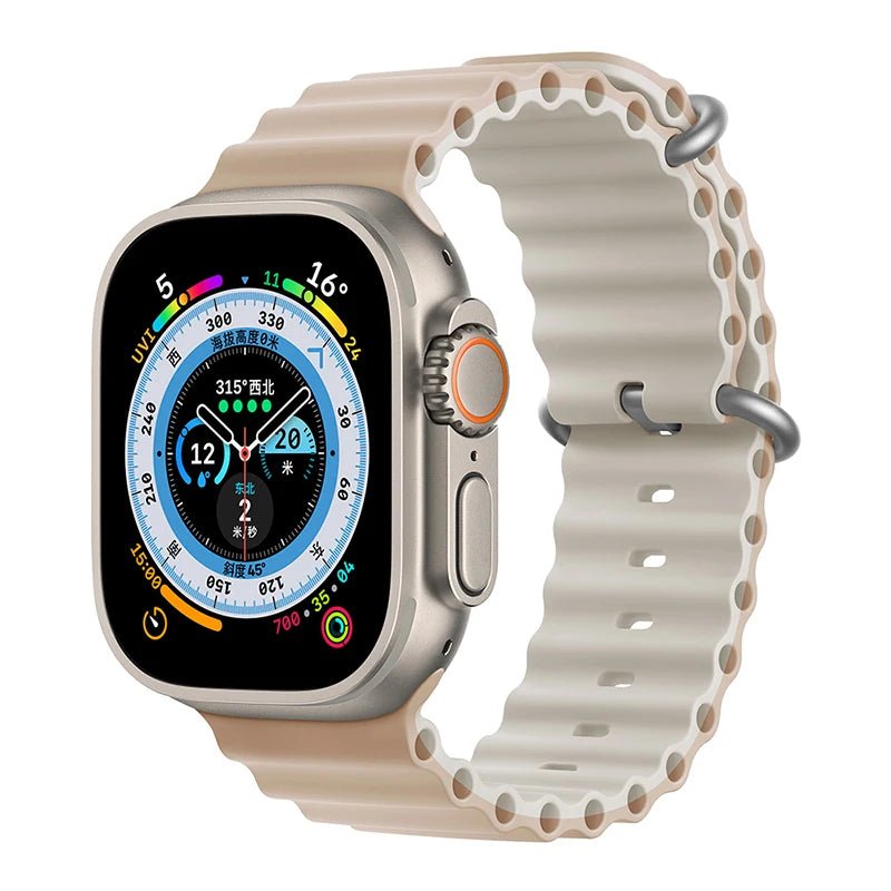 Ocean Strap for Apple Watch Ultra 2 Band 49mm 44mm 40mm 45mm 41mm 42mm 46mm 38mm Silicone Bracelet iWatch Series 10 9 SE 8 7 6 5 - Avero