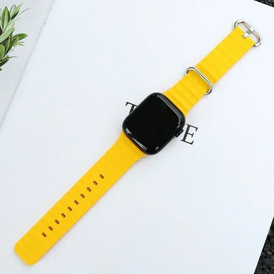 Ocean Strap for Apple Watch Ultra 2 Band 49mm 44mm 40mm 45mm 41mm 42mm 46mm 38mm Silicone Bracelet iWatch Series 10 9 SE 8 7 6 5 - Avero