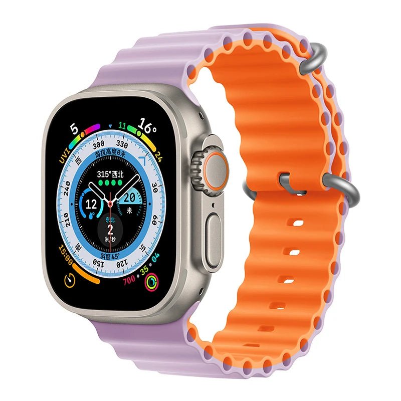 Ocean Strap for Apple Watch Ultra 2 Band 49mm 44mm 40mm 45mm 41mm 42mm 46mm 38mm Silicone Bracelet iWatch Series 10 9 SE 8 7 6 5 - Avero