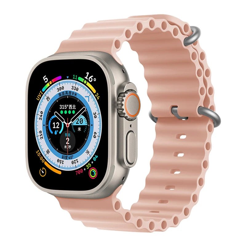 Ocean Strap for Apple Watch Ultra 2 Band 49mm 44mm 40mm 45mm 41mm 42mm 46mm 38mm Silicone Bracelet iWatch Series 10 9 SE 8 7 6 5 - Avero