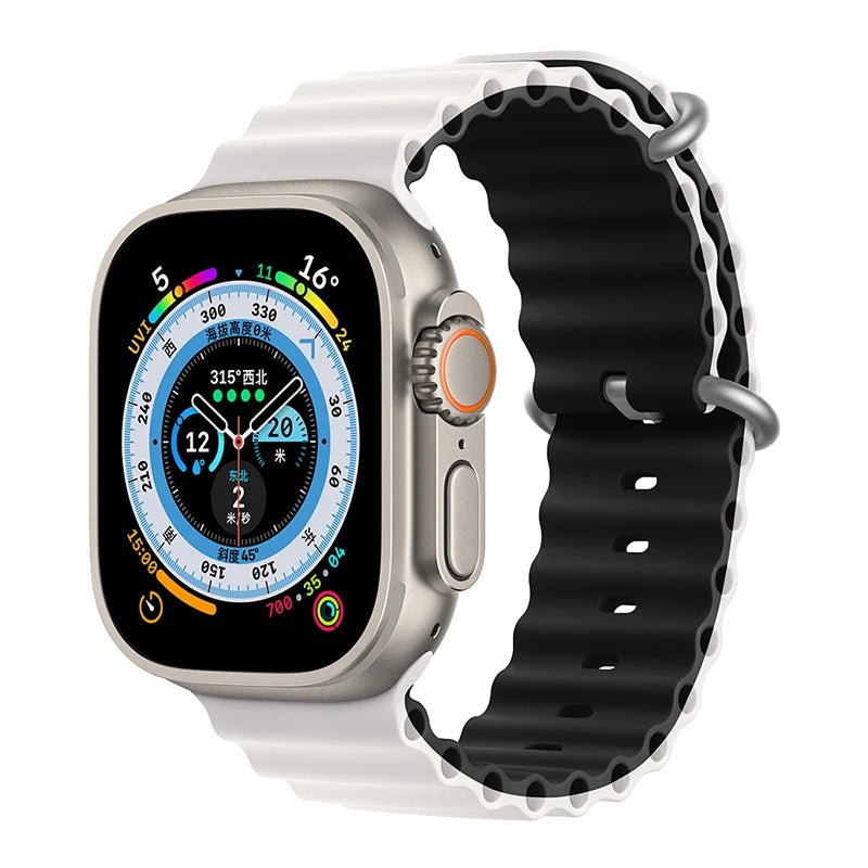 Ocean Strap for Apple Watch Ultra 2 Band 49mm 44mm 40mm 45mm 41mm 42mm 46mm 38mm Silicone Bracelet iWatch Series 10 9 SE 8 7 6 5 - Avero