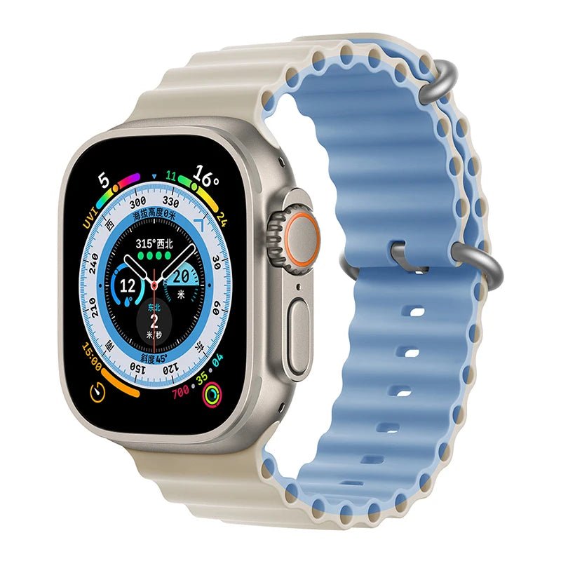 Ocean Strap for Apple Watch Ultra 2 Band 49mm 44mm 40mm 45mm 41mm 42mm 46mm 38mm Silicone Bracelet iWatch Series 10 9 SE 8 7 6 5 - Avero