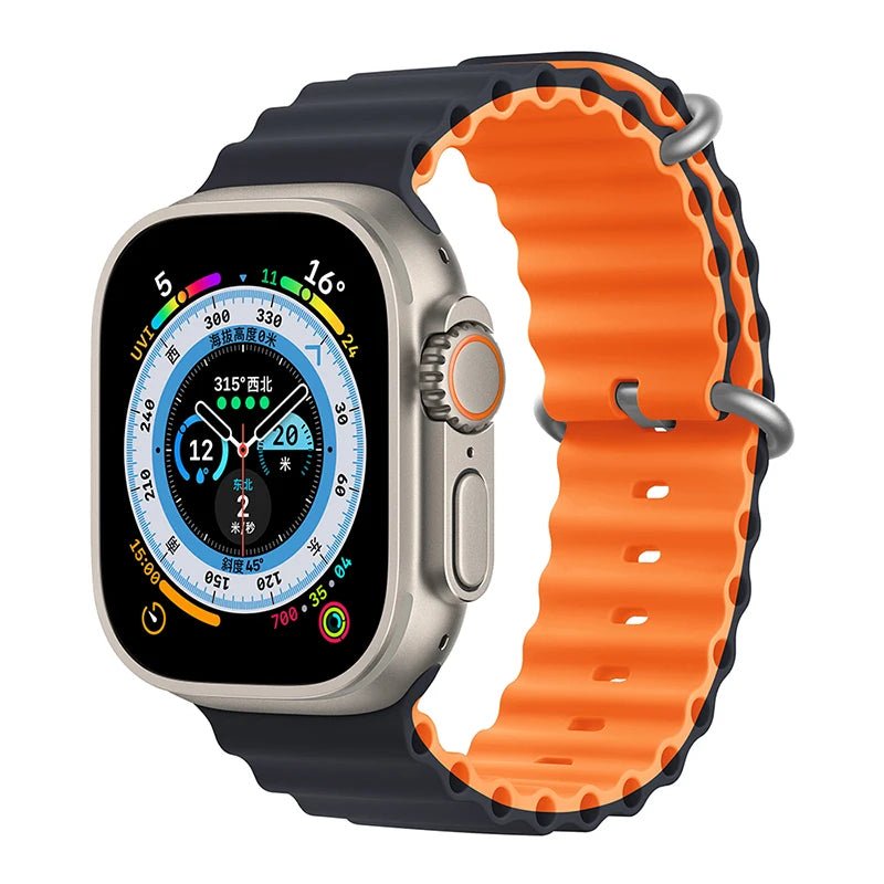 Ocean Strap for Apple Watch Ultra 2 Band 49mm 44mm 40mm 45mm 41mm 42mm 46mm 38mm Silicone Bracelet iWatch Series 10 9 SE 8 7 6 5 - Avero