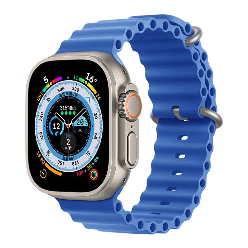 Ocean Strap for Apple Watch Ultra 2 Band 49mm 44mm 40mm 45mm 41mm 42mm 46mm 38mm Silicone Bracelet iWatch Series 10 9 SE 8 7 6 5 - Avero