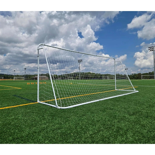 Official Size 24 X 8 X 5 Ft. Steel Soccer Goal. Heavy Duty Frame w/Net. Tournament, Regulation Size. Professional Portable Pract - Avero