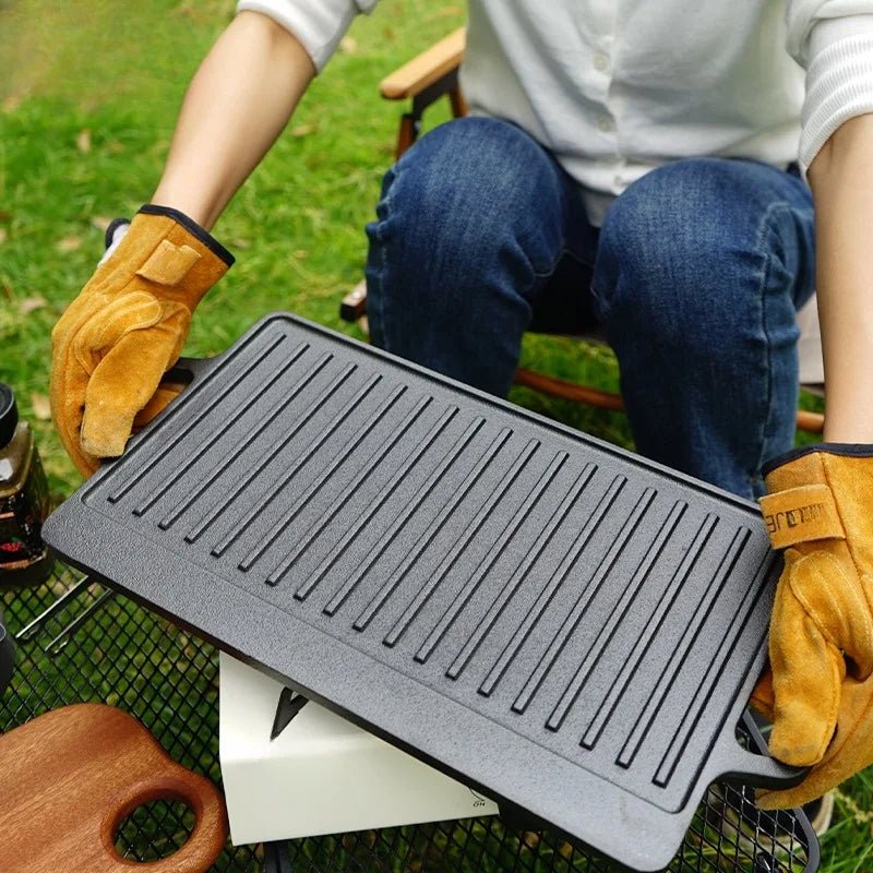 Outdoor Camping Barbecue Plate Korean Barbecue Plate Double - sided Teppanyaki Fried Steak Gas Induction Cooker Baking Tray - Avero