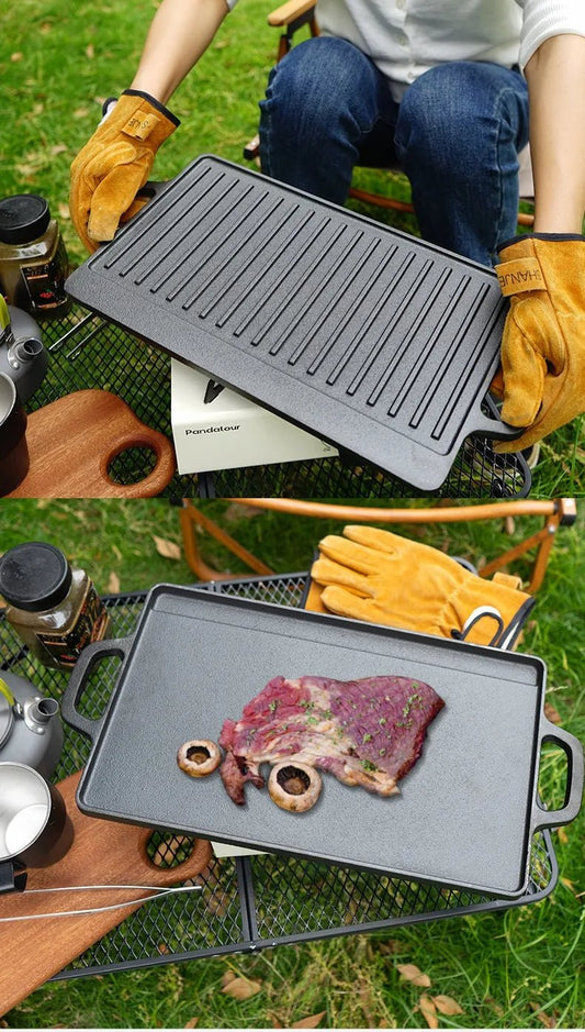 Outdoor Camping Barbecue Plate Korean Barbecue Plate Double - sided Teppanyaki Fried Steak Gas Induction Cooker Baking Tray - Avero