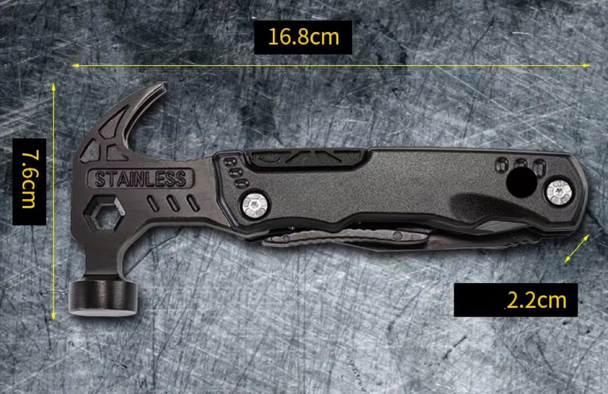 Outdoor Carry - On Multifunctional Stainless Steel Folding Pliers Hammer Tool Hammer - Avero
