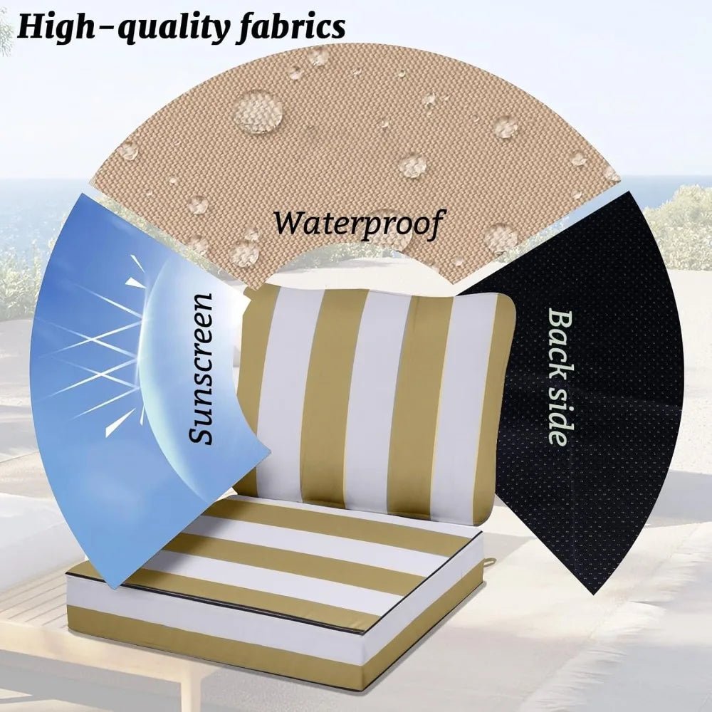 Outdoor Sectional Cushions Replacement Set, 26x26in Patio Furniture Cushions, 14 Pieces Waterproof Outdoor Couch Cushion for 6 - Avero