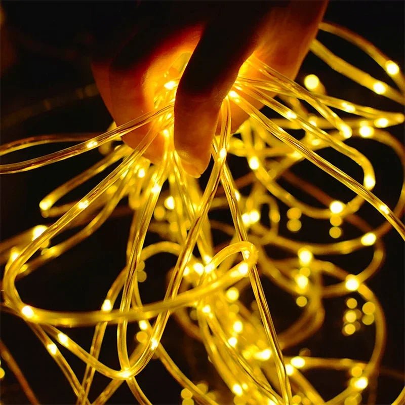 Outdoor Solar Tube Rope Led Light Garden Christmas Decoration Fairy String Light 32M/22M/12M/7M Outdoor Wedding Party Led Lamp - Avero