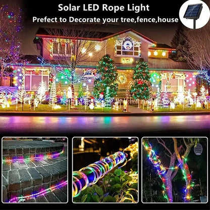 Outdoor Solar Tube Rope Led Light Garden Christmas Decoration Fairy String Light 32M/22M/12M/7M Outdoor Wedding Party Led Lamp - Avero