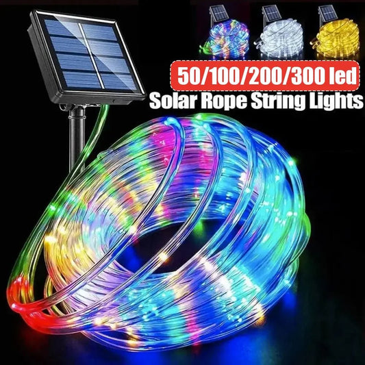Outdoor Solar Tube Rope Led Light Garden Christmas Decoration Fairy String Light 32M/22M/12M/7M Outdoor Wedding Party Led Lamp - Avero