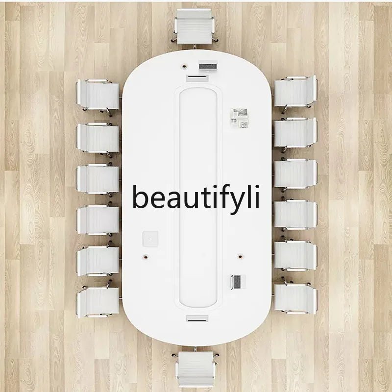 Painting meeting long table simple modern large and small office rectangular reception negotiation table and chair combination - Avero
