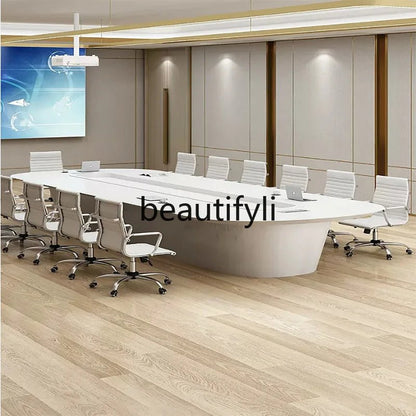 Painting meeting long table simple modern large and small office rectangular reception negotiation table and chair combination - Avero