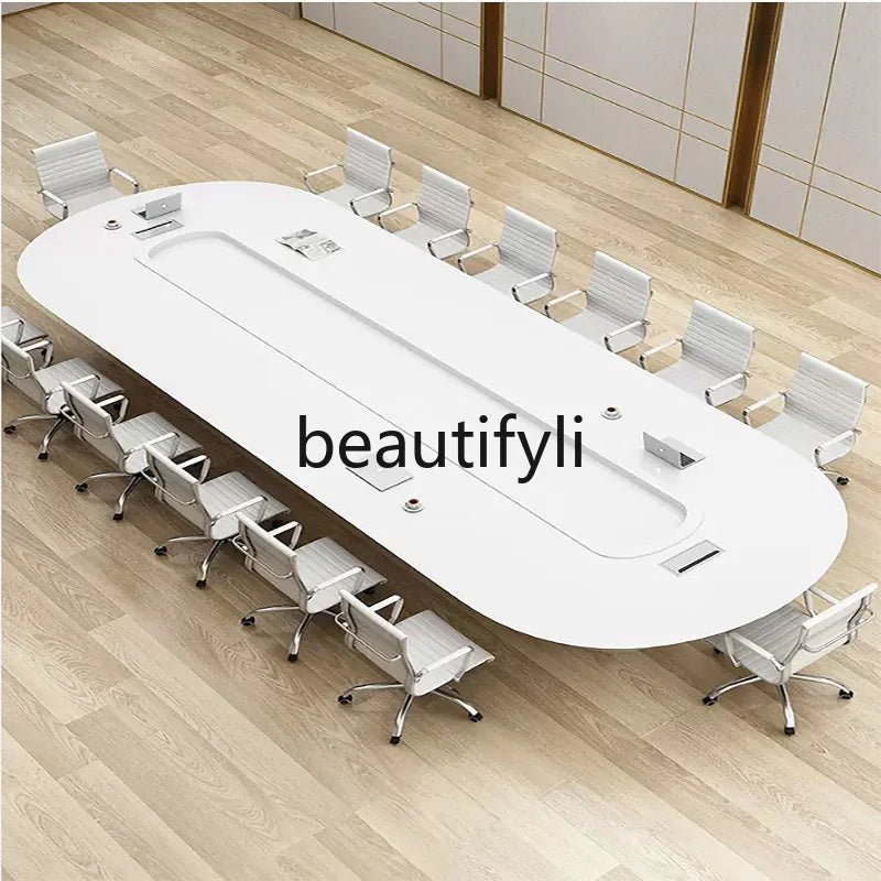 Painting meeting long table simple modern large and small office rectangular reception negotiation table and chair combination - Avero