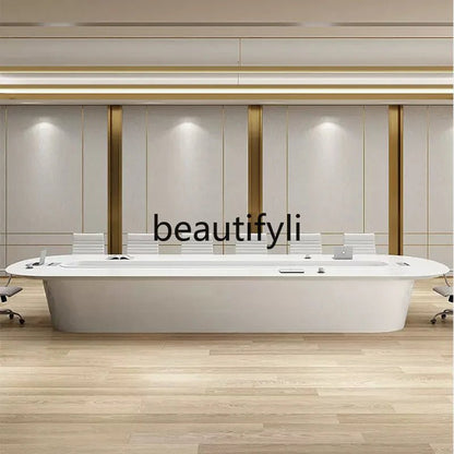 Painting meeting long table simple modern large and small office rectangular reception negotiation table and chair combination - Avero