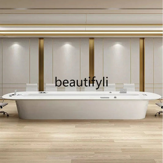 Painting meeting long table simple modern large and small office rectangular reception negotiation table and chair combination - Avero