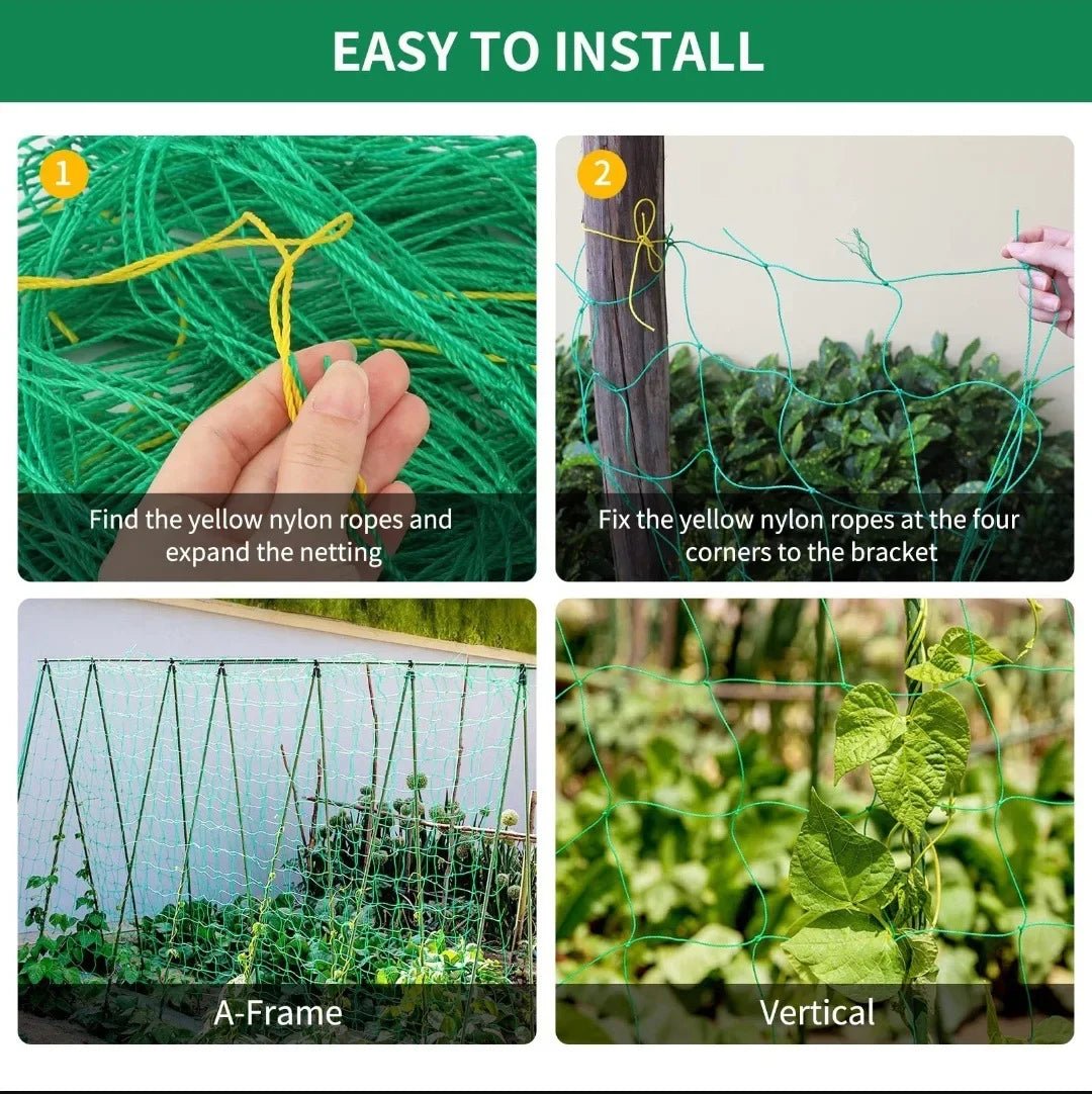 Plant Trellis Pergolas, Heavy - Duty Polyester Grow Net, Garden Trellis Netting With Square Mesh For Climbing Plants, Vegetables, - Avero