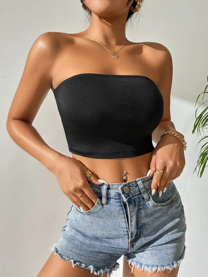 Plus - size seamless ice silk top breast women spring summer thin breathable sexy gathering strapless womens underwear - Avero
