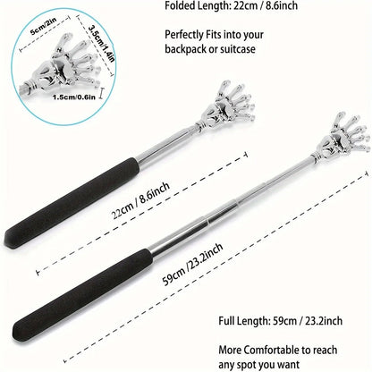 Portable Extendable Back Scratcher Stainless Steel Telescoping Back Scratcher for Both Human and Pets Extendable Back Massager - Avero