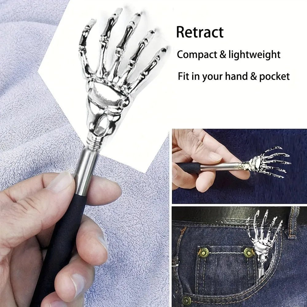 Portable Extendable Back Scratcher Stainless Steel Telescoping Back Scratcher for Both Human and Pets Extendable Back Massager - Avero