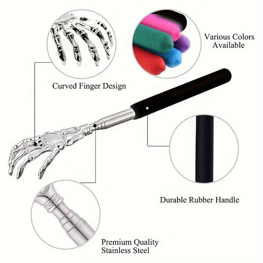 Portable Extendable Back Scratcher Stainless Steel Telescoping Back Scratcher for Both Human and Pets Extendable Back Massager - Avero