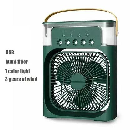 Portable Humidifier Fan Air Conditioners USB Electric Fan LED Night Light Water Mist Fun 3 In 1 Air Cooler Humidifie For Home - Avero
