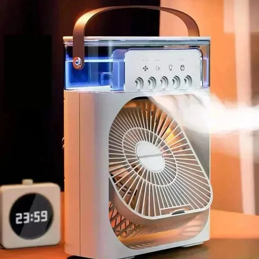 Portable Humidifier Fan Air Conditioners USB Electric Fan LED Night Light Water Mist Fun 3 In 1 Air Cooler Humidifie For Home - Avero