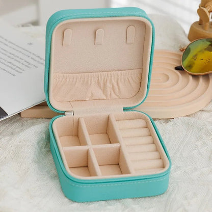 Portable Mini Jewelry Storage Box Travel Organizer Jewelry Case Leather Storage Earrings Necklace Ring Jewelry Organizer Display - Avero