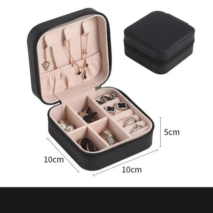 Portable Mini Jewelry Storage Box Travel Organizer Jewelry Case Leather Storage Earrings Necklace Ring Jewelry Organizer Display - Avero