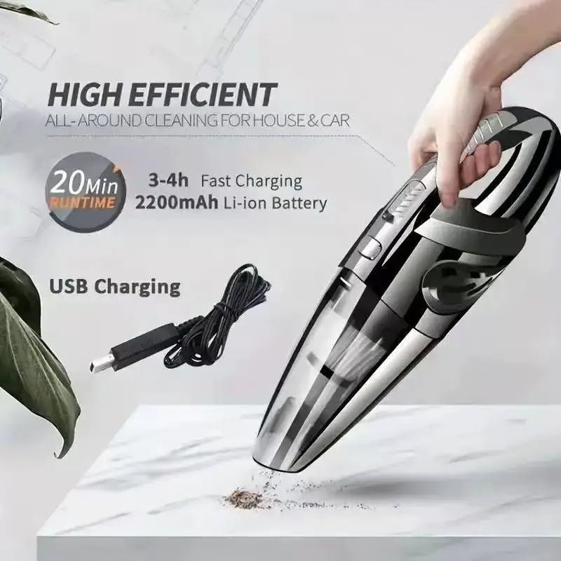 Portable Wireless Vacuum Cleaner Powerful Suction Rechargeable Handheld Vacuum Cleaner Quick Charge for Car Home Pet Hair - Avero