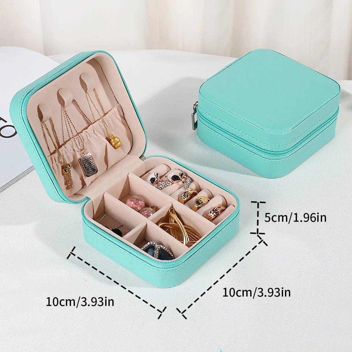 PU Leather Jewelry Mini Storage Box Travel Home Bracelet Earrings Storage Display Case For Women Ring Jewelry Portable Organizer - Avero