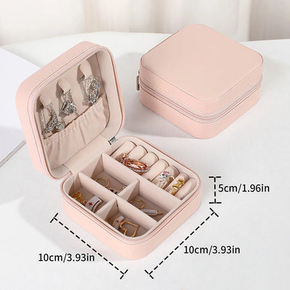 PU Leather Jewelry Mini Storage Box Travel Home Bracelet Earrings Storage Display Case For Women Ring Jewelry Portable Organizer - Avero