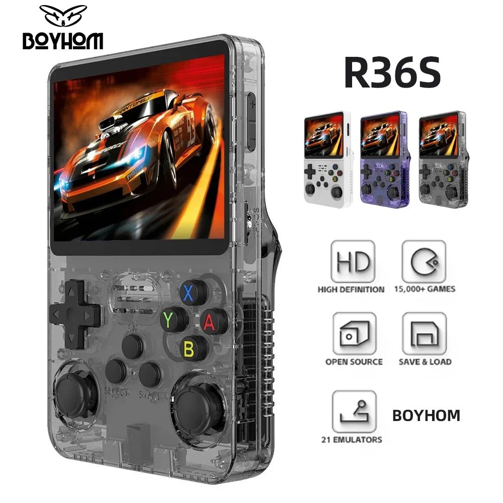 R36S Retro Handheld Video Game Console Linux System 3.5 - inch IPS Screen Mini Portable Handheld Video Player 64GB 15000 Games - Avero