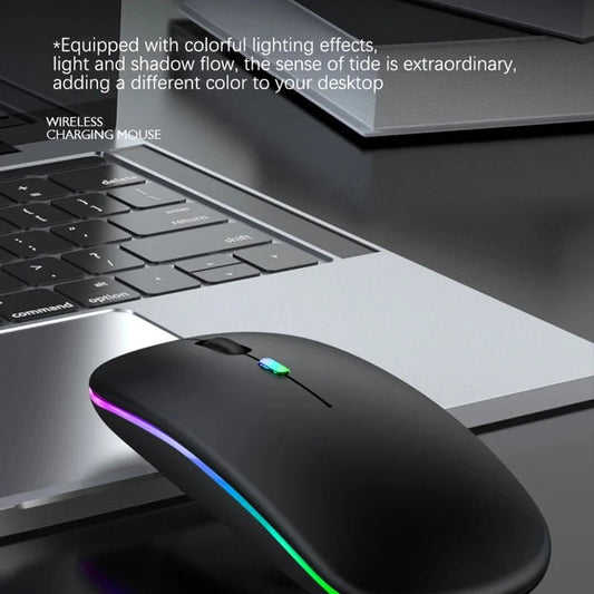 Rechargeable Bluetooth Wireless Mouse with 2.4GHz USB RGB 1600DPI Mouse for Computer Laptop Tablet PC Macbook Gaming Mouse Gamer - Avero