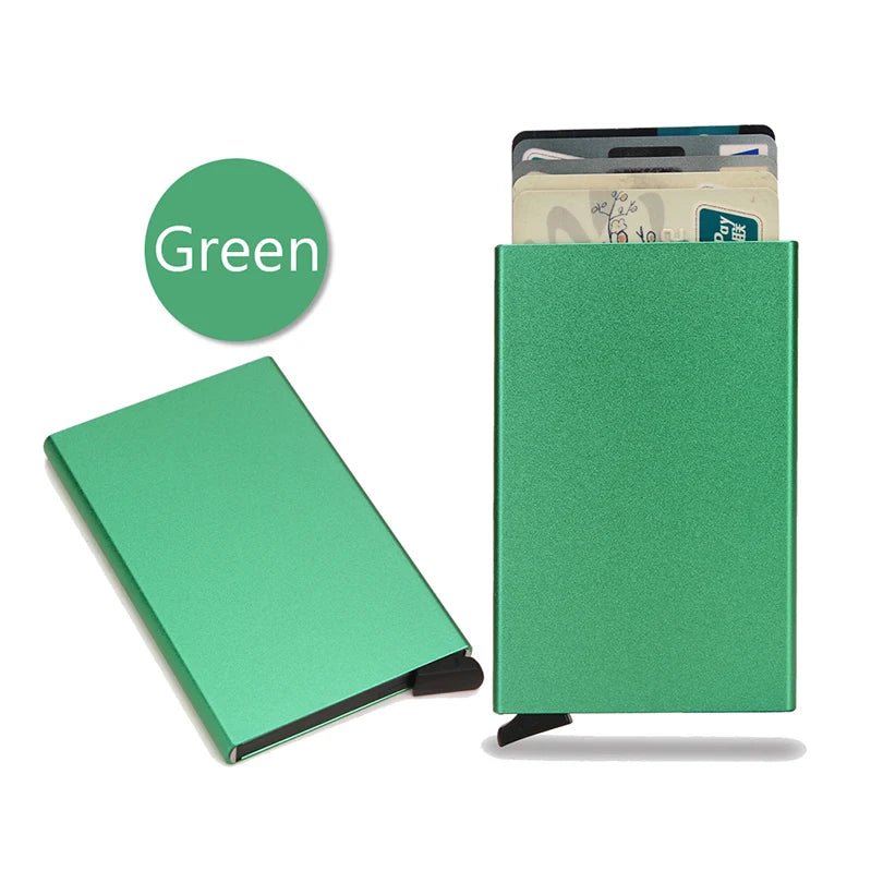 Rfid Smart Wallet Card Holder Metal Thin Slim Men Women Wallets Pop Up Minimalist Wallet Small Black Purse Vallet Walets for Men - Avero