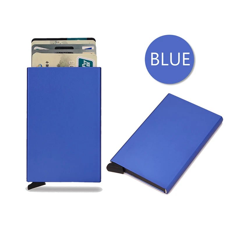 Rfid Smart Wallet Card Holder Metal Thin Slim Men Women Wallets Pop Up Minimalist Wallet Small Black Purse Vallet Walets for Men - Avero