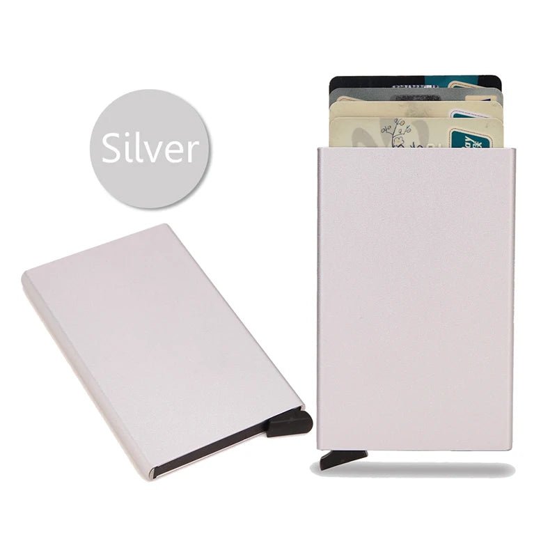Rfid Smart Wallet Card Holder Metal Thin Slim Men Women Wallets Pop Up Minimalist Wallet Small Black Purse Vallet Walets for Men - Avero