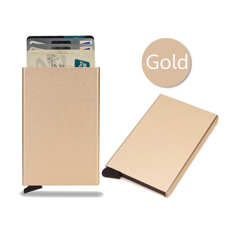 Rfid Smart Wallet Card Holder Metal Thin Slim Men Women Wallets Pop Up Minimalist Wallet Small Black Purse Vallet Walets for Men - Avero