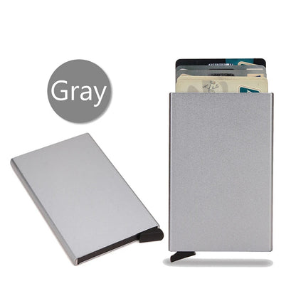 Rfid Smart Wallet Card Holder Metal Thin Slim Men Women Wallets Pop Up Minimalist Wallet Small Black Purse Vallet Walets for Men - Avero